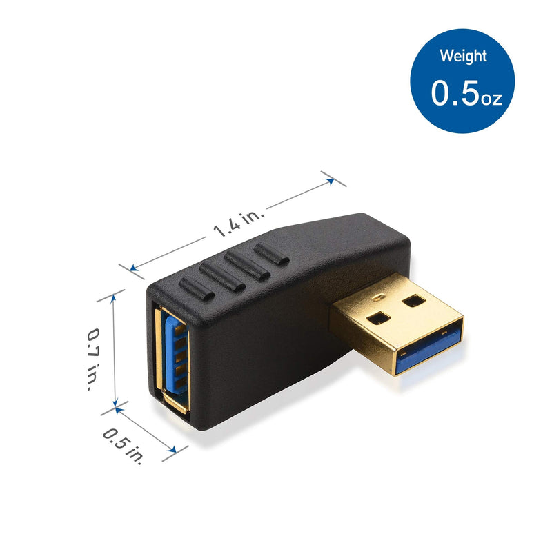 [Australia - AusPower] - Cable Matters 2-Pack 90 Degree Right Angle USB Adapter Gender Changer 