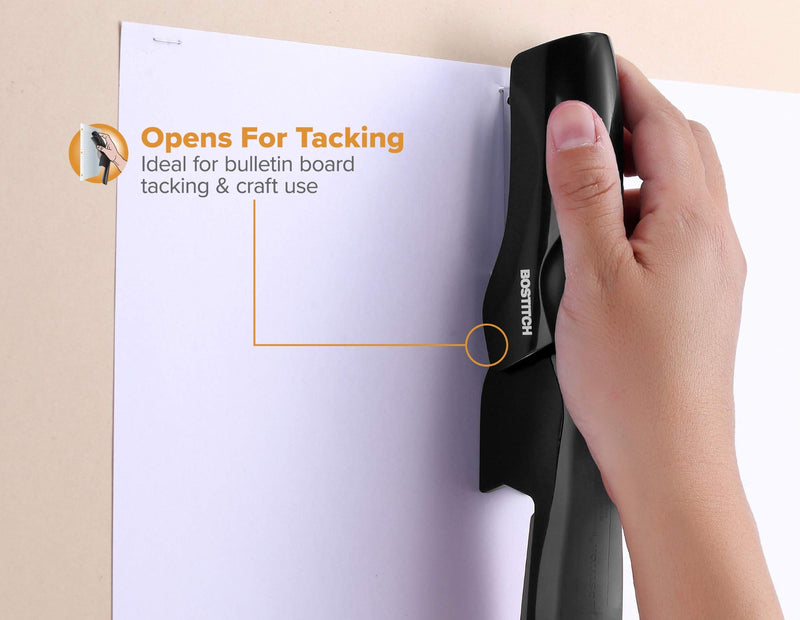 [Australia - AusPower] - Bostitch Stapler with Staples Value Pack Set, Heavy Duty Stand Up Stapler, Black, 40 Sheet Capacity with 5000 Staples, Small Stapler Size, Fits Into The Palm of Your Hand (B175-BLK -VP) 