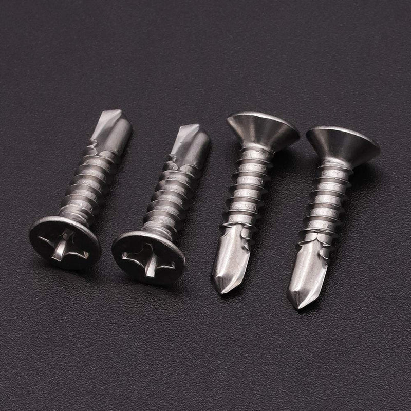 [Australia - AusPower] - #14 x 3/4" (50 Pack) Stainless Steel Flat Head Self Tapping Screws Phillips Head Self Drilling Screws Sheet Metal Screws, 410 Stainless Steel #14 x 3/4" ( 50 pack? 