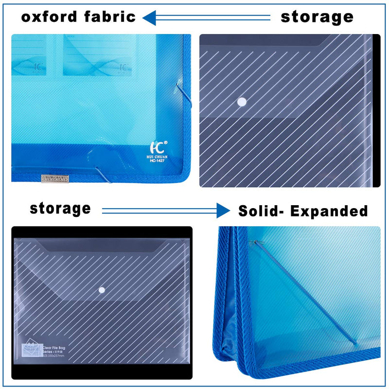 [Australia - AusPower] - A4 Plastic Wallet File Folders, Expandable Poly Envelope File Wallet Document Folder with Elastic Cord Closure and Card Slot, Waterproof Office Home School File Organization (Green, 5 Pack) Green (5 Pack) 
