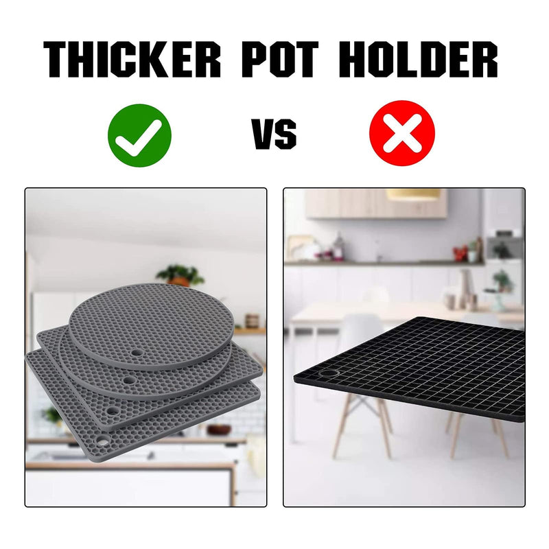 [Australia - AusPower] - Joyhalo Trivet for Hot Dishes -Silicone Pot Holders Hot Pads Plate Holder, Gripper Pad Garlic Peeler Drying Mat Coasters, Grey Gray 