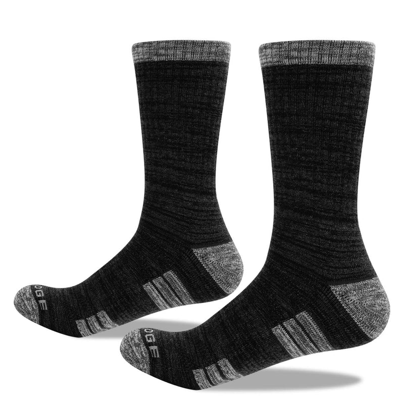 [Australia - AusPower] - YUEDGE Men's Cotton Cushion Crew Socks for Men Moisture Wicking Performance Athletic Sports Work Socks 5 Pairs/Pack 1807*dark Grey 11-13 