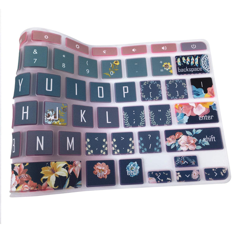 [Australia - AusPower] - SANFORIN Silicon Keyboard Cover Skin for HP Chromebook 11 x360 11.6", Chromebook 11 G2/G3/G4/G5/G6 EE/G7 EE 11.6’’, HP Chromebook 14-ca 14-ak 14-X Series,HP Chromebook 14 G2 G3 G4,Red Flower Red Flower 