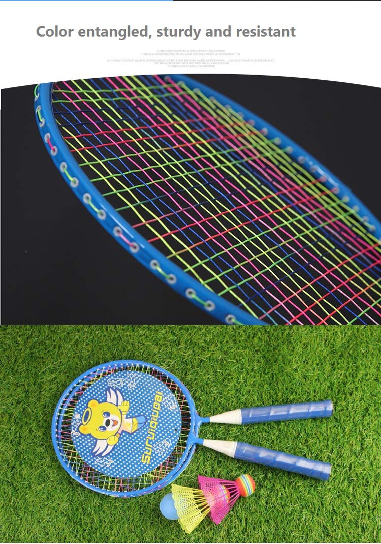 [Australia - AusPower] - Badminton Racket for Children 1 Pair, Nylon Alloy Durable Badminton Racquet Set for Kids Indoor/Outdoor Sport Game（Including 4 Badminton and 2 Table Tennis） 