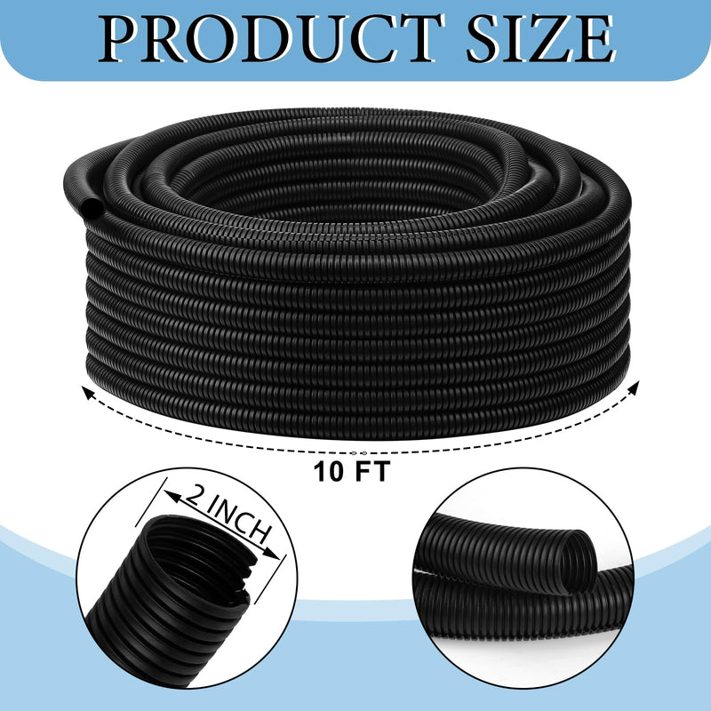[Australia - AusPower] - Kanayu Flame Retardant Wire Loom High Temperature Cable Conduit Split Cable Sleeves Split Wire Loom Tubing Auto Wire Conduit for Industrial Electrical Wires Automotive Marine (2''-10 Ft) 2''-10 Ft 