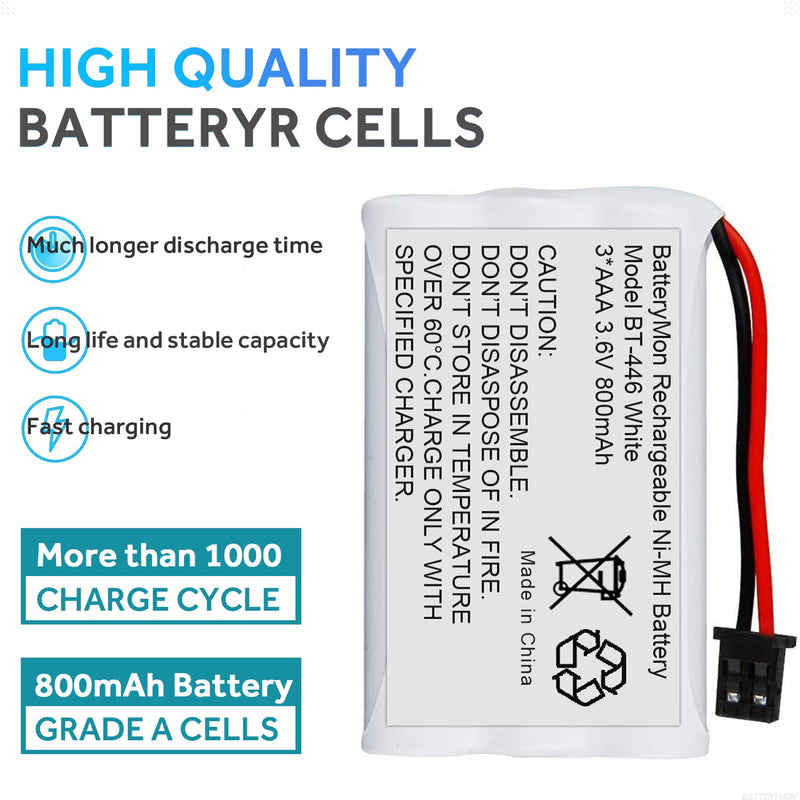 [Australia - AusPower] - BT-446 Ni-MH Rechargeable Battery for Uniden BT446 BT-1005 TRU9480 TXC-400TCX-80 Radio Shack TAD-3704 TAD-3815 Interstate TEL0375 (2-Pack) 