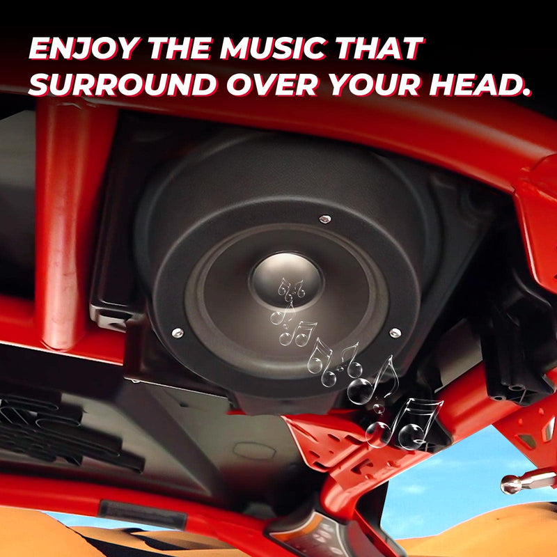 [Australia - AusPower] - UTV Speaker Pod Enclosure, Kemimoto Universal 6.5" Speaker Systems Hard Roof Accessories Compatible with Polaris RZR, Can Am X3, Cart, UTV 