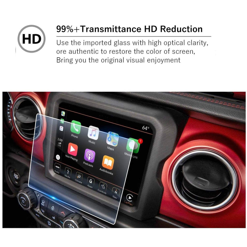 [Australia - AusPower] - MBSIX Tempered Glass Screen Protector Compatible with 2020 Jeep Wrangler 8.4 Inch Touch Screen,HD Clear,Scratch-Resistant,Anti Glare,Protecting Uconnect 8.4 Inch Screen 