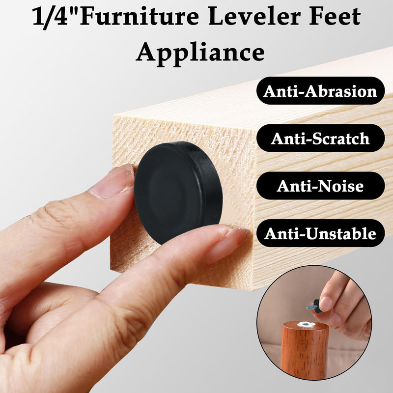 [Australia - AusPower] - Aifeier ET 1/4" Thread Furniture Leveling Feet, Adjustable Furniture Feet Threaded Screw in Glide Levelers for Chairs, Furniture Legs, Tables(1/4"-18), 16 Pcs 