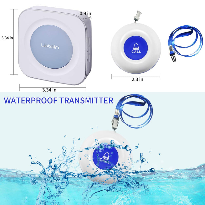 [Australia - AusPower] - LIOTOIN Wireless Caregiver Pager Call Button Nurse Alert System Call Bell for Home/Elderly/Patients/Disabled/School 3 Transmitters 2 Plugin Receivers (600+ft Operating Range)… 3 Transmitters + 2 Plugin Receivers 