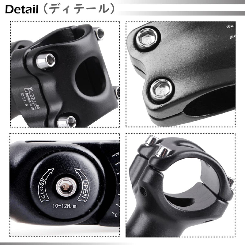 [Australia - AusPower] - TRIWONDER Stem 25.4 31.8 90mm 110mm 130mm 60 Degree Adjustable Bike Stem Mountain Bike Stem Short Handlebar Stem Riser for Bicycle, Road Bike, MTB, BMX, Cycling 25.4 x 110mm 