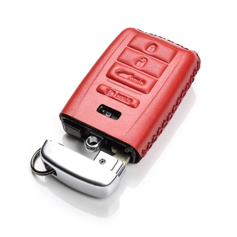 [Australia - AusPower] - Vitodeco Leather Smar Key Fob Case Compatible with Acura RDX, MDX, ILX, TLX 2016-2020 (4-Button, Red) 4-Button 