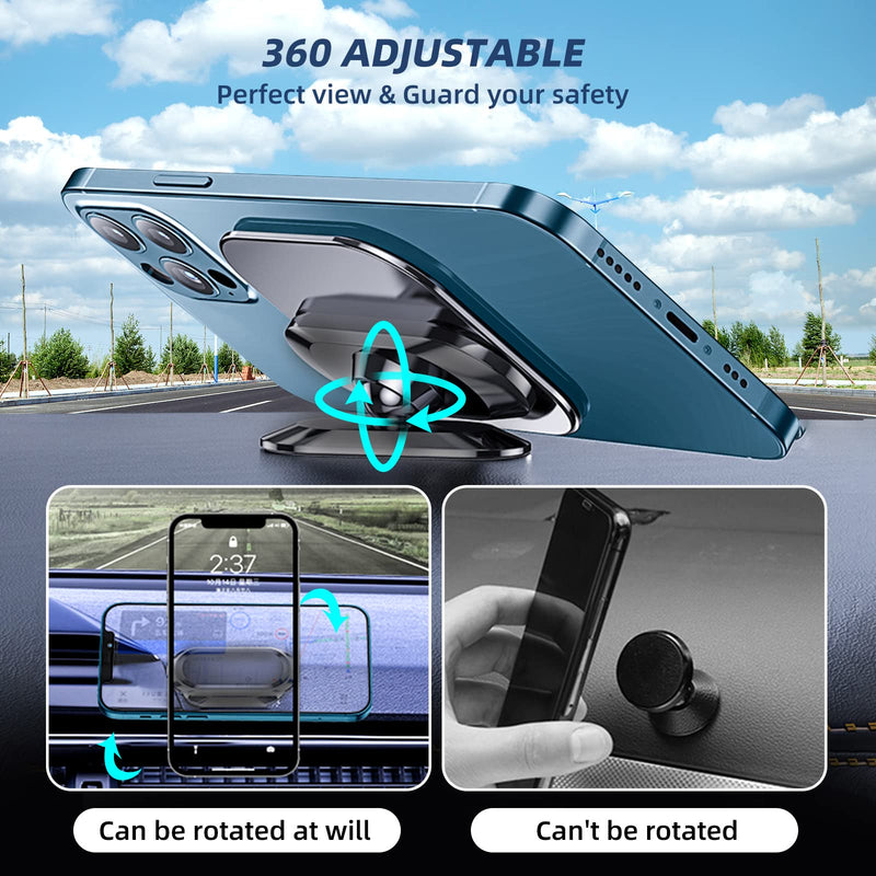 [Australia - AusPower] - Gift2u Magnetic Phone Mount for Car Dashboard 360° Rotation Cell Phone Mount Kits with Strong Magnets, Compatible with iPhone 13 12 Pro XR XS Samsung Galaxy Note 20 S20 S21, and All Phones Black 