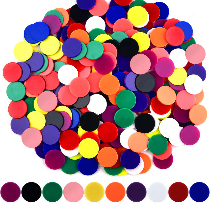 [Australia - AusPower] - Coopay 10 Colors 1-1/5 inch Plastic Learning Counters Disks Bingo Chip Counting Discs Markers for Math Practice and Poker Chips Game Tokens, 200 Pieces 