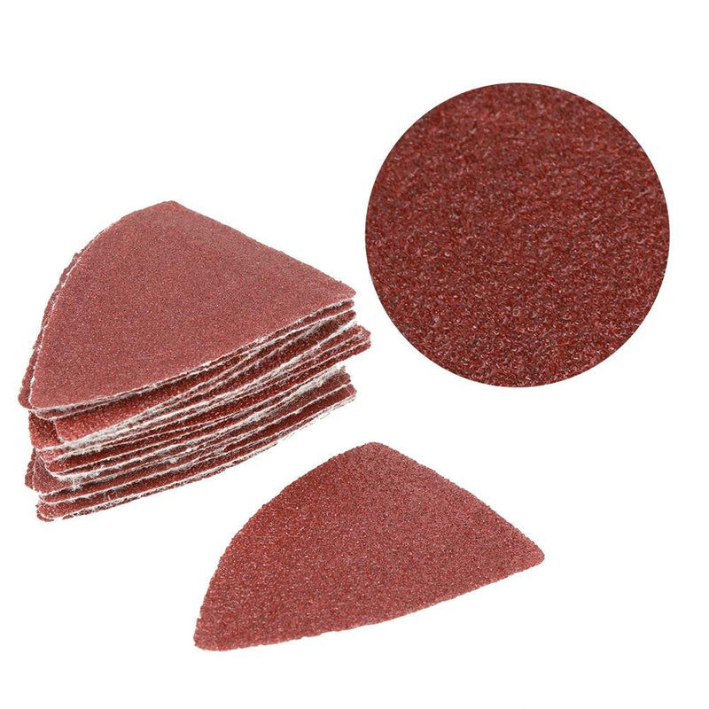 [Australia - AusPower] - 82pcs Triangular Hook & Loop Sandpaper Sanding Sheets Oscillating Multitool Sand Pad for Bosch Stanley Multimaster Makita Dremel 