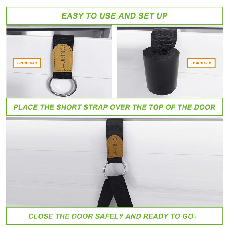 [Australia - AusPower] - UBING Leg Stretcher, Door Flexibility Trainer, Over The Door Strech Strap for Flexibility, Splits Trainer for Dance Ballet Cheer Gymnastics Taekwondo Stretching Black 