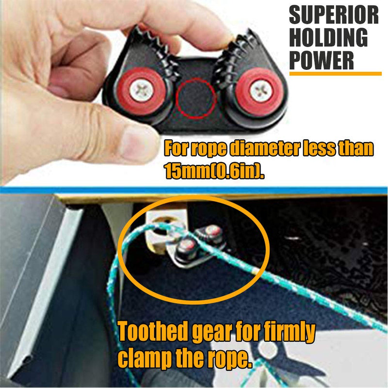 [Australia - AusPower] - RANDDER Kayak Cam Cleat - Boat Canoe Sailing Boat Dinghy Aluminum Cam Cleats Fast Entry Kayak Cleats - 2 Pack 