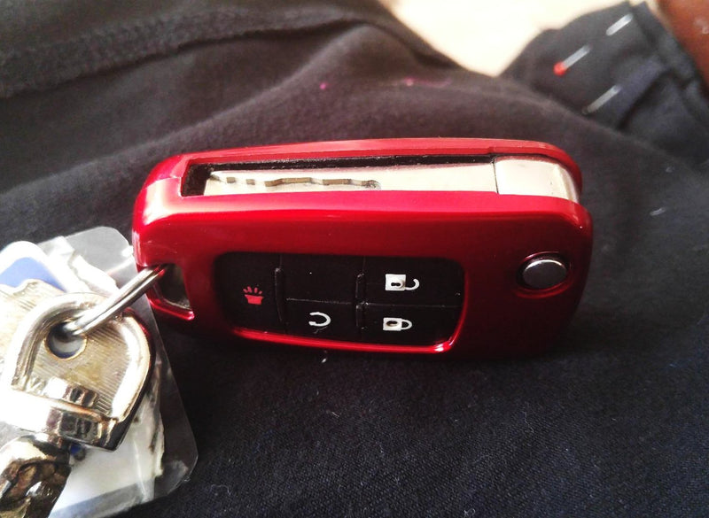 [Australia - AusPower] - iJDMTOY Exact Fit Glossy Red Smart Key Fob Shell Cover Compatible With Chevrolet GMC 3 4 or 5 Buttons Folding Key Fob (Camaro Cruze Malibu SS Spark Volt, etc) 