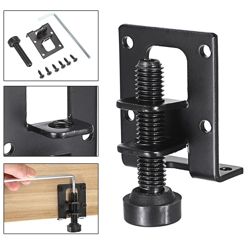 [Australia - AusPower] - OwnMy 8 Packs Adjustable Furniture Leveling Feets L Shaped Furniture Levelers Legs, Heavy Duty Furniture Mounting Brackets Metal Furniture Leveling Feet for Workbench Cabinet Wardrobe, 2.2" H, Black 