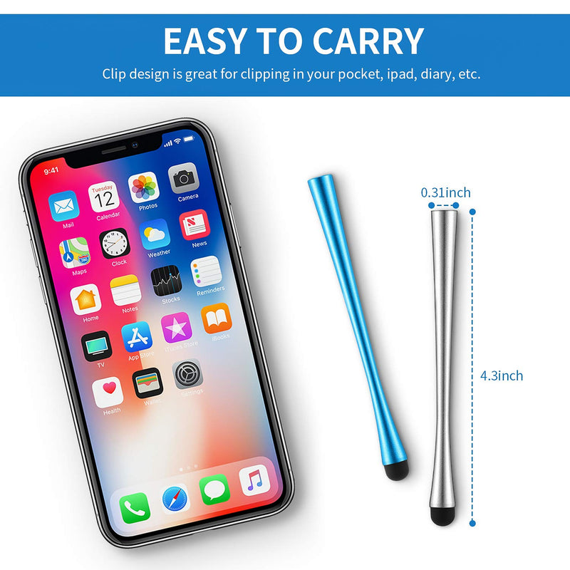 [Australia - AusPower] - Outus 8 Pieces Slim Waist Stylus with 8 mm Fiber Tips Stylus Pens Capacitive Stylus for Touch Screens Devices Compatible with iPhone, iPad, Tablet (8 Colors) 