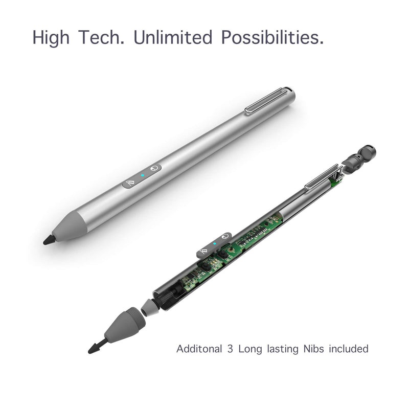 [Australia - AusPower] - USI Stylus Pen for Chromebook 4096 Levels Pressure, Rechargeable Active Digital Pen Compatible with HP, ASUS Chromebook C436, Lenovo Chromebook, Palm Rejection with 3 Extra Pen Tips 