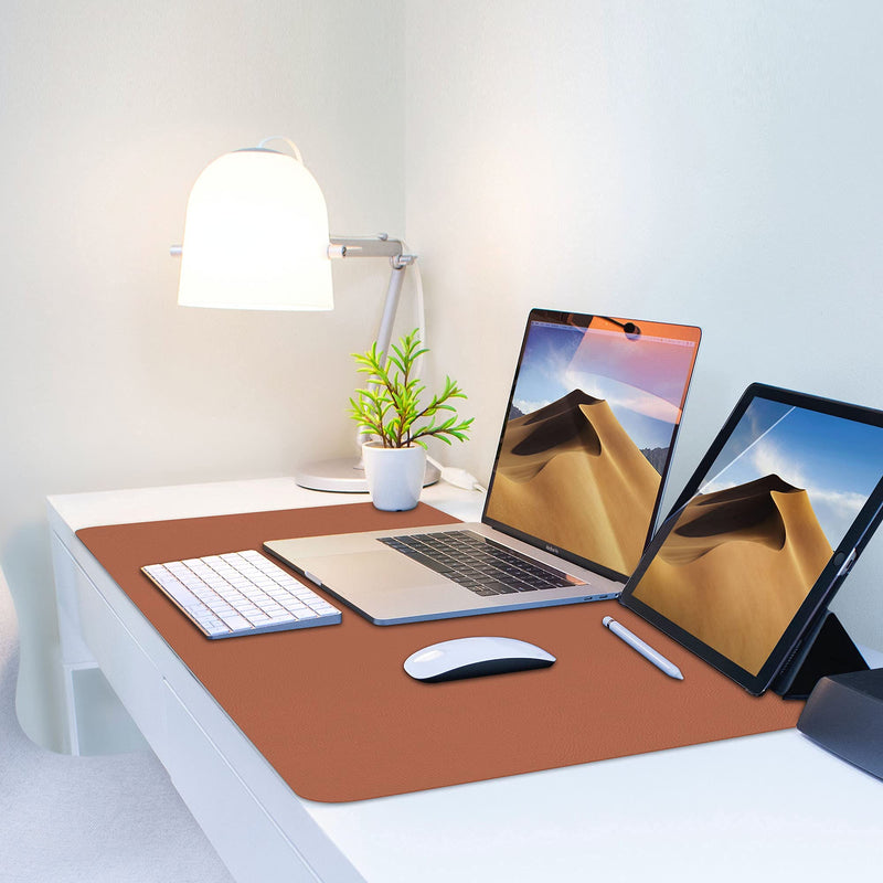 [Australia - AusPower] - Arae Desk Mat PU Leather Waterproof, Nonslip and Ultra Thin Desk Pad for Home and Office - 31.5 x 15.7 Inch Brown 31.5X15.7 Inch 