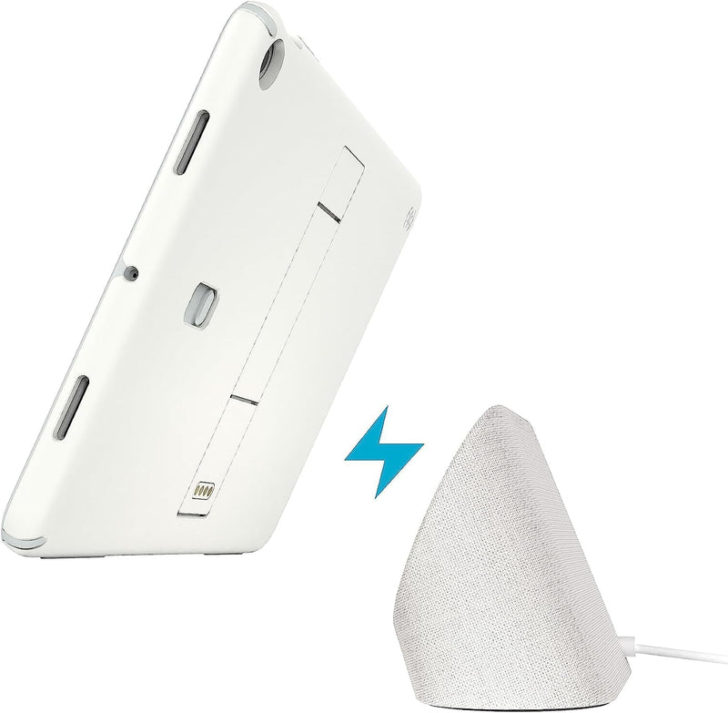 [Australia - AusPower] - Speck Google Pixel Tablet 2023 Case and Stand - Full Back, Thin, Scratch Resistant, Drop Protection & Adjustable Kickstand - Works with Google Pixel Charging Speaker Dock - White & Silver StandyShell Off White/Serene Silver 