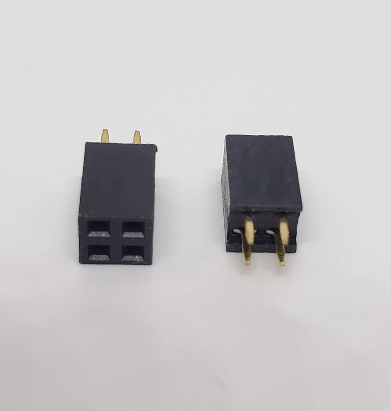 [Australia - AusPower] - Connectors Pro 25-Pack 4P 2.54mm 0.1" Pitch PCB Female Pin Headers 2x2 Dual Rows 4 Pins Female Sockets to Male Straight PCB DIP, Double Rows PC Board Through-Board Strip (2X2-4P-25PK) 2X2-4P-25PK 