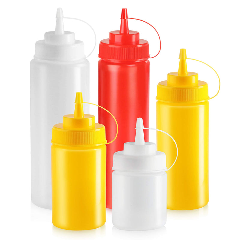 [Australia - AusPower] - New Star Foodservice 26269 Squeeze Bottles Plastic, Wide Mouth with Caps, 32 oz, Clear, Pack of 6 32 oz 6-Pack 
