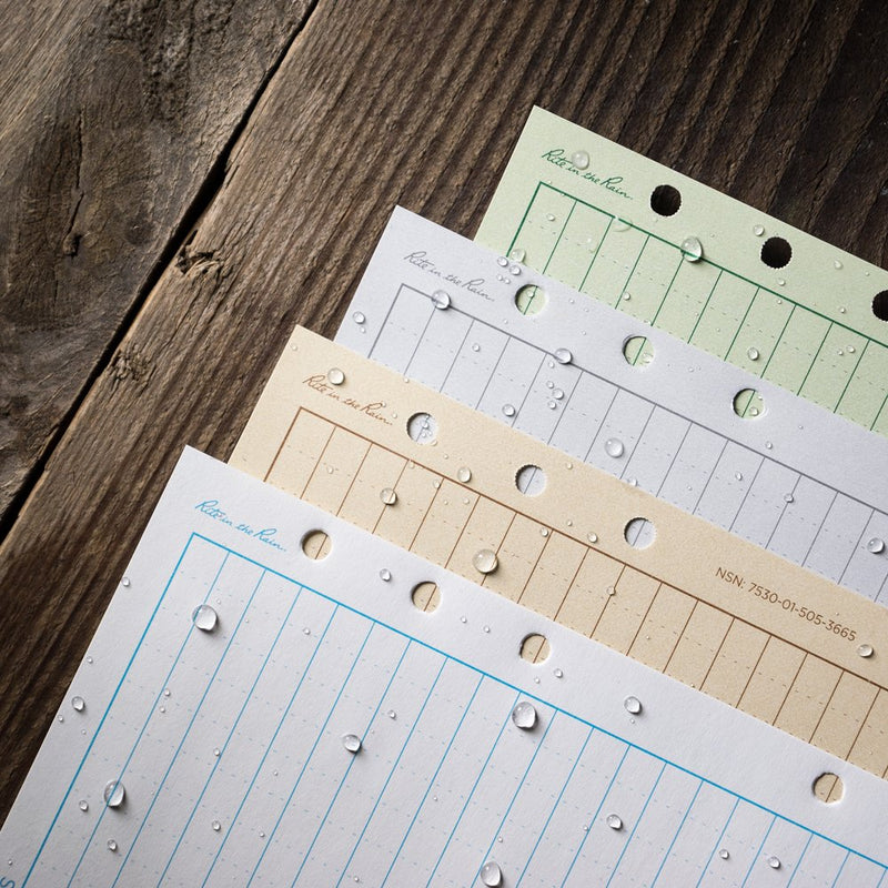 [Australia - AusPower] - Rite In The Rain Weatherproof Loose Leaf Paper, 4 5/8" x 7", 32# White, Universal Pattern, 100 Sheet Pack (No. 372) 