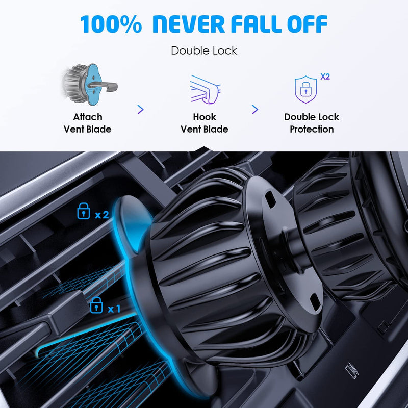 [Australia - AusPower] - WixGear [2 Pack] Universal Air Vent Magnetic Phone Holder for Car, Phone Mount for Car for Cell Phones and Mini Tablets (New Upgraded Vent Locks) 