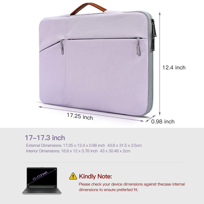 [Australia - AusPower] - 17.3 inch Laptop Sleeve Case Briefcase Bag for HP 17.3 Laptop, HP Pavilion 17, HP Envy 17T, HP PROBOOK 17, Dell Inspiron 17, Lenovo ASUS ACER MSI 17.3 Waterpoof Computer Bag -Purple 17-17.3 Inch Purple 