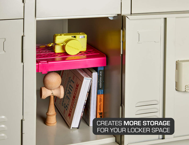 [Australia - AusPower] - LockerMate Adjust-A-Shelf Locker Shelf, Easy to Use, Extends to Fit Your Locker, Pink 