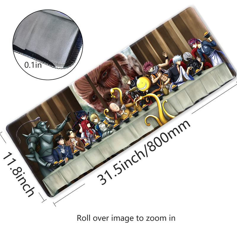 [Australia - AusPower] - Anime Character Mouse Pad for Computer - Anime Character Collection Saitama Eren Jaeger Gaming Large Mouse Pad Non Slip Rubber Mat, Desktop PC Laptop Office Big Mouse Pad 31.5x11.8x0.12inch 31.5in x 11.8in, Anime Character Collection 