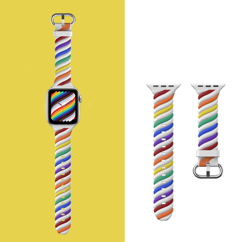 [Australia - AusPower] - VOCALOL Multicolor Bands Compatible with Apple Watch Band 38mm 40mm 42mm 44mm 41mm 45mm,Soft Silicone Wristbands Strap with Classic Clasp Compatible with iWatch Series 7 6 5 4 3 2 1 SE White 42/44/45 