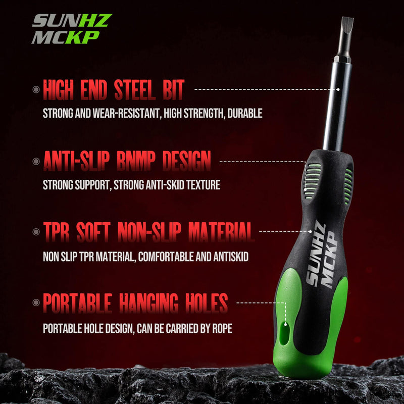 [Australia - AusPower] - SUNHZMCKP 8 in 1 Screwdriver, Portable multi-purpose screwdriver?High- Strength Bits, Phillips, Slotted, Torx?Suitable for outdoor and daily repair tools,The best tool gift 