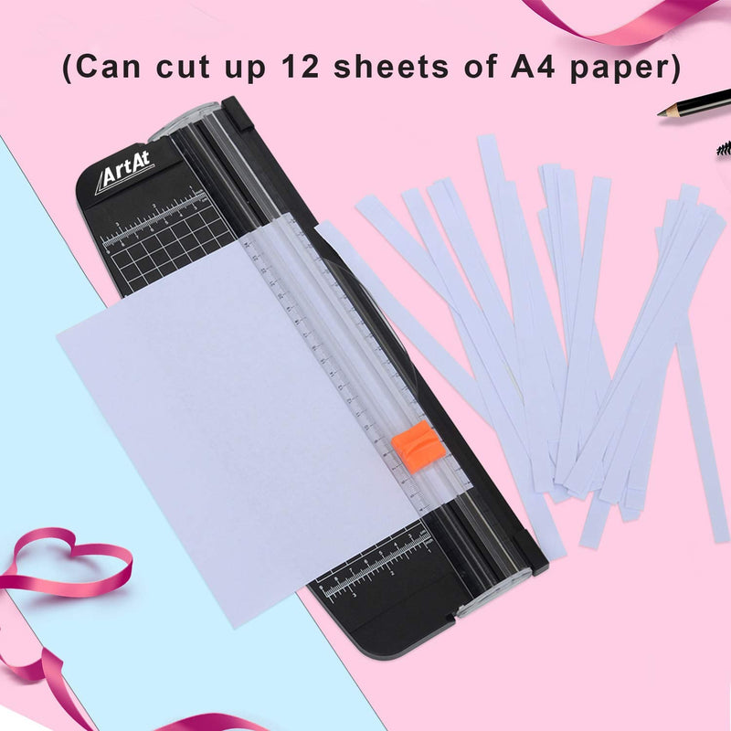 [Australia - AusPower] - ArtAt A4 Portable Paper Cutter: 12 inch Paper Trimmer Scrapbooking Tool for Photo Gift Cards Kraft Paper Label and Coupon with Automatic Security Safeguard Paper Trimmers 