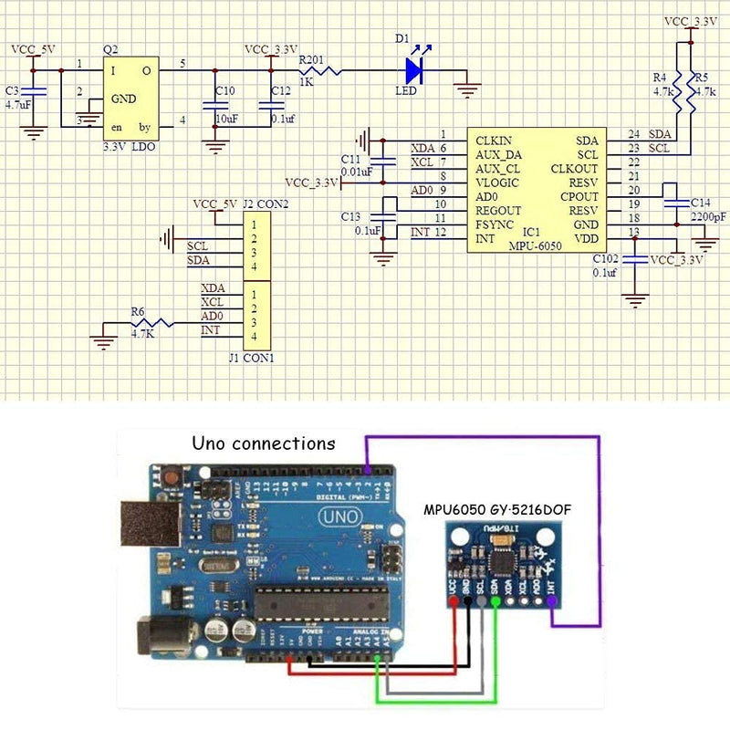 [Australia - AusPower] - Ximimark 2Pcs GY-521 MPU-6050 Module 3 Axis Accelerometer 6 DOF Gyroscope Sensor Module 16 Bit AD Converter Data Output IIC 3-5v For Arduino 