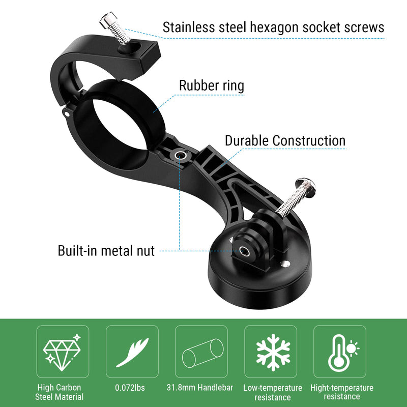 [Australia - AusPower] - Towild Out Front Bike Mount Bicycle Edge Compatible with Garmin Bike Computer/XOSSG/G+/iGPSPORT,Combo Extend Mount Adapter Camera and Light,Mount Arm Sturdy Non-Slip Fits 31.8MM Handlebar 
