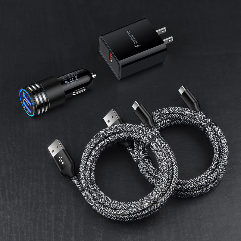[Australia - AusPower] - USB C Fast Charger for Samsung Galaxy S22 Ultra/S22+/A32/A42/A52/S21 Plus/S21 Ultra/S20/A51/A71/A11/A21/A22/A12/S10/A20, Quick Charge 3.0 Wall Charger Cube Block Fast Car Charger Adapter Type C Cable Black(Fast Charger Kit) 