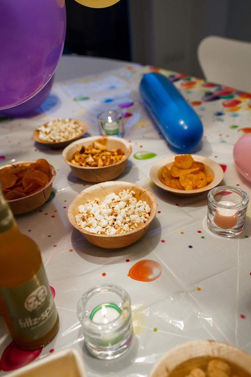 [Australia - AusPower] - Palm Leaf Cereal Bowls - Environmentally disposable tableware | 25 bowls | 13.5 fl oz | 6 Inches round |1/4" rim | Biodegradable & Compostable | Salad Bowls, Dip Bowls 6" 