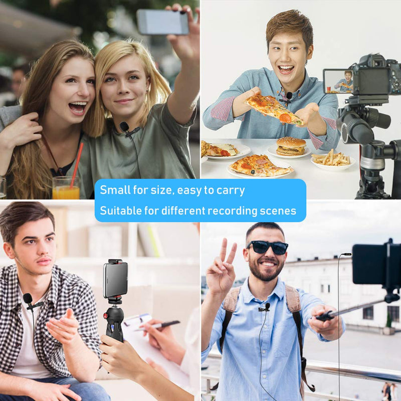 [Australia - AusPower] - PoP Voice 12.8 Feet Lavalier Lapel Microphone Professional Grade Omnidirectional Mic Condenser Small Mini Perfect for Recording Podcast PC Laptop Android iPhone YouTube Interview Asmr External 