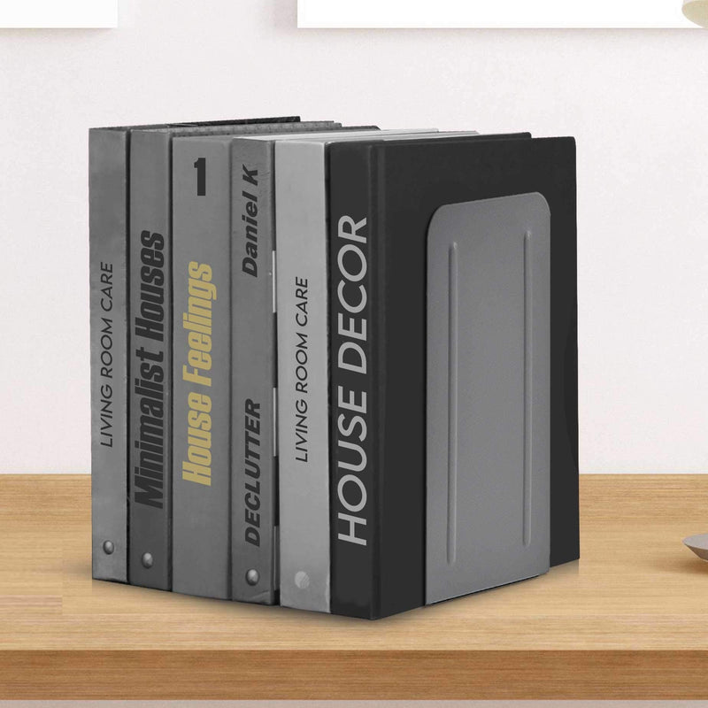 [Australia - AusPower] - Acrimet Jumbo Premium Metal Bookends 9" (Heavy Duty) (Silver Color) (1 Pair) 