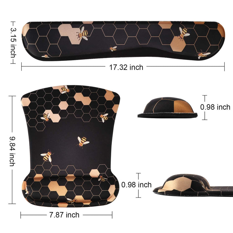 [Australia - AusPower] - iCasso Keyboard Wrist Rest and Mouse Wrist Rest Pad, Made of Memory Foam, Ergonomic Support, Easy Typing and Relieve Wrist Pain, Perfect for Gaming, Computer, Office, Laptop (A-Honeycomb) A-honeycomb 