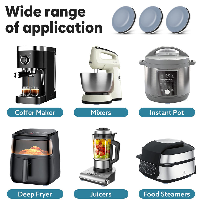 [Australia - AusPower] - Appliance Sliders for Kitchen Appliances, 24 PCS Self-Adhesive Small Kitchen Appliance Slider for Coffee Maker, Air Fryer, Pressure Cooker, Deep Fryer, Easy to Move & Space Saving Kitchen Accessories 19mm 