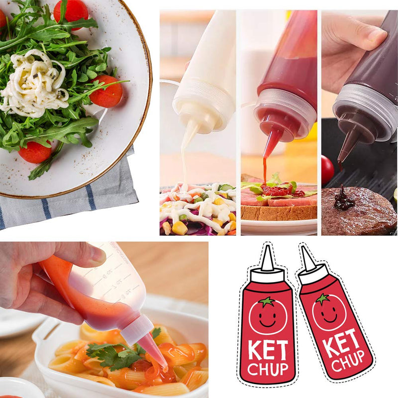 [Australia - AusPower] - 20 Pcs 4 Oz Plastic Squeeze Condiment Bottles with Twist-on Cap Lids,Sauce Bottle with Squeeze Top,Squirt Condiment Bottles for Ketchup,Mustard,Olive Oil and More 