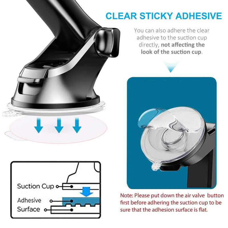 [Australia - AusPower] - Very High Bond Sticky Adhesive for Dashboard Pad Mounting Disk, AZXYI 6pcs Car Sticky Adhesive Replacement, Double Sided Stickers Adhesive for Suction Cup Dashboard Disc, GPS, Windshield, Dash Cam 