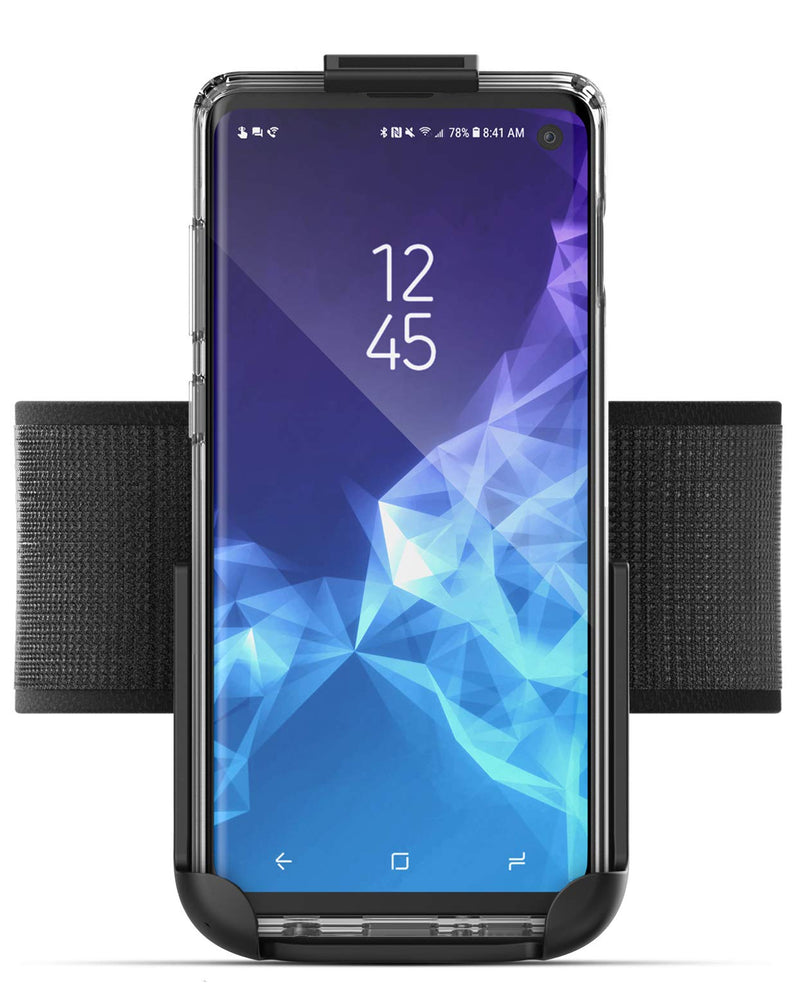 [Australia - AusPower] - Encased Galaxy S10e Armband for Running, Gym Workouts & Exercise - Fully Adjustable Arm Strap Holder with Clear Phone Case (Samsung S10e) (Sweat and Water Resistant Band) 
