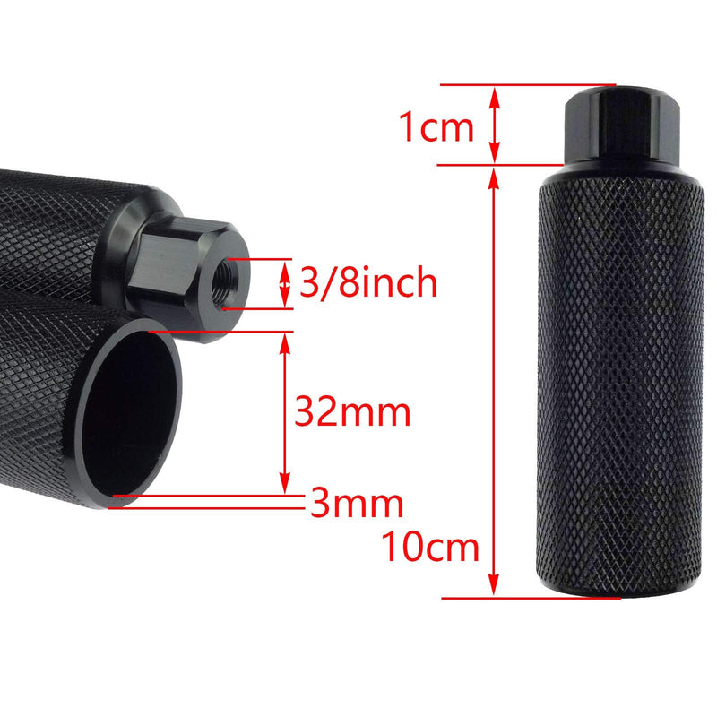 [Australia - AusPower] - Zelerdo 2 Pairs Aluminum Alloy Bike Pegs for Mountain Bike Cycling Rear Stunt Pegs Fit 3/8 inch Axles (110x38 mm) 