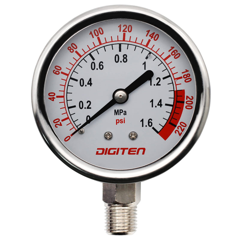 [Australia - AusPower] - DIGITEN Water Pressure Gauge Meter 0-1.6MPa 0-220psi 1/4" f Reverse Osmosis System Pump¡­ 